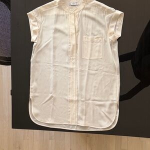 Vince Cream Short Sleeve Silk Tunic